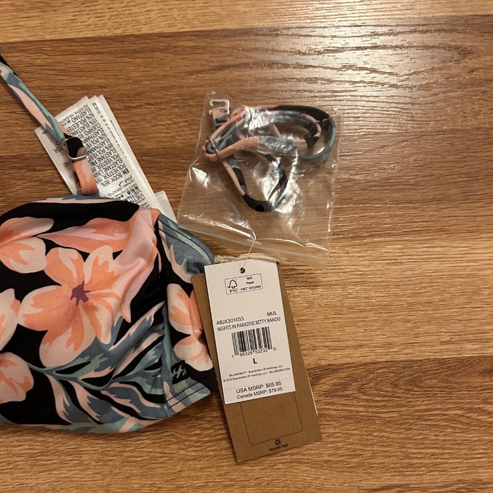 NWT Billabong Nights In Paradise Betty Bandu Bikini Top - Picture 3 of 6